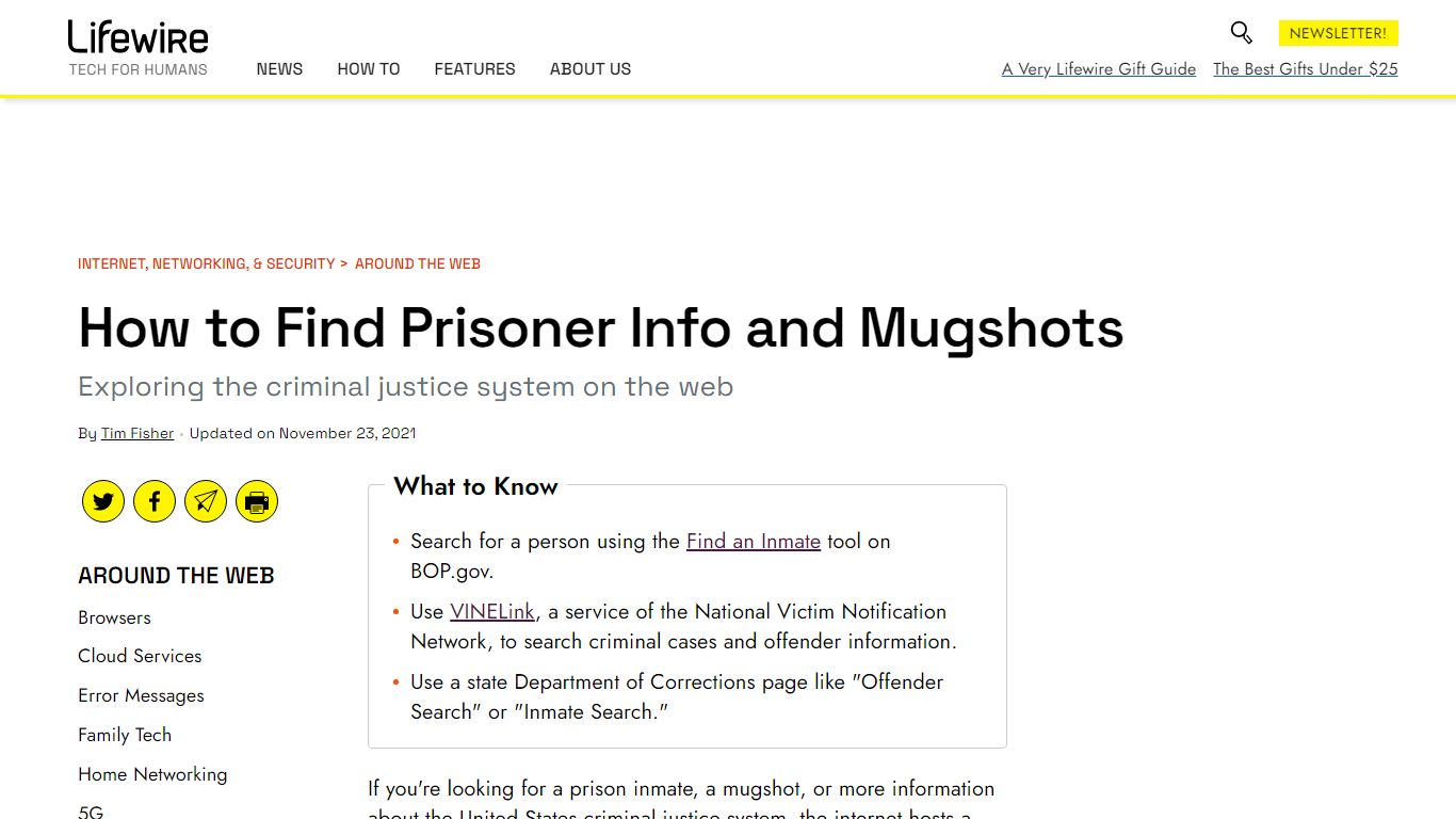 How to Find Prisoner Info and Mugshots - Lifewire