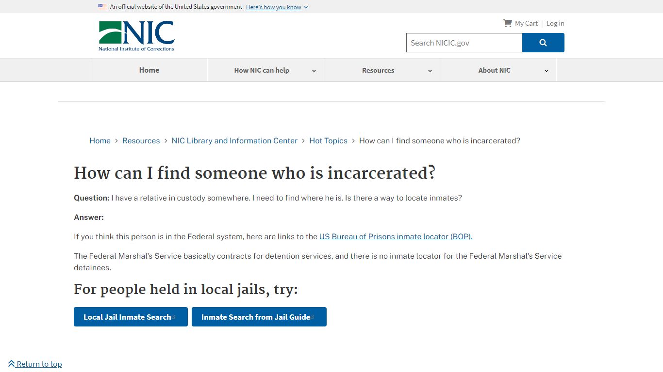 How can I find someone who is incarcerated? | National Institute of ...